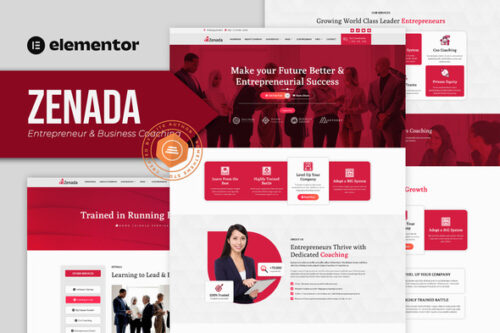 best Zenada business coaching Elementor template kit download