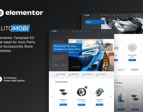 Automobi – Auto Parts Store & Accessories Elementor Template Kit
