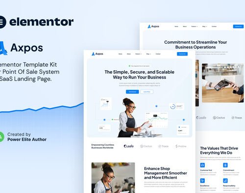 Axpos – Point Of Sale Software & SaaS Landing Page Elementor Template Kit