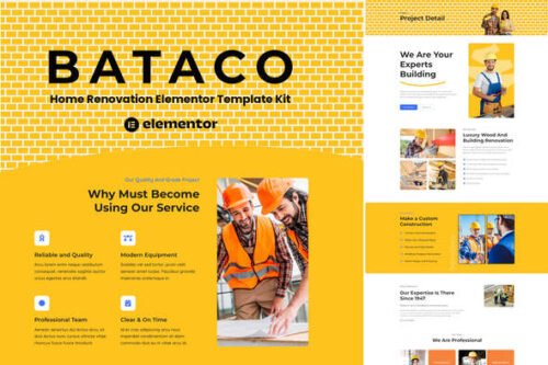 Bataco - Home Renovation & Construction Elementor Template Kit