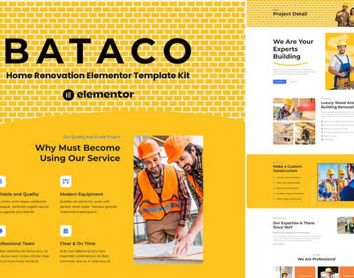 Bataco - Home Renovation & Construction Elementor Template Kit