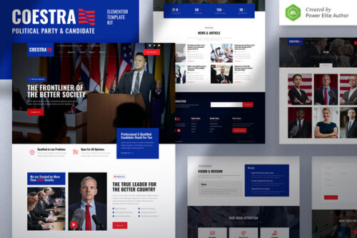 Best political campaign Elementor template kit instant download