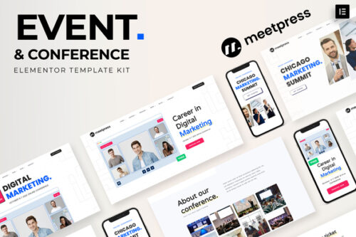 best Event Conference Elementor template kit instant download