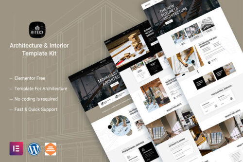 best architecture Elementor template kit for interior designers download