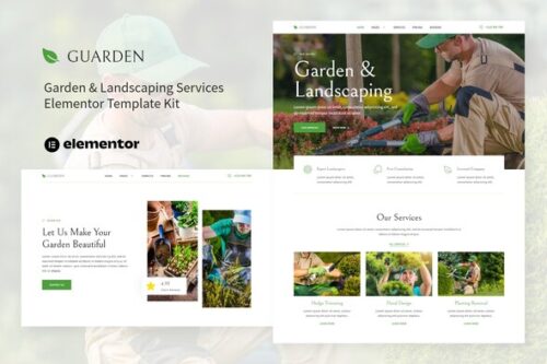 best garden landscaping Elementor template kit instant download