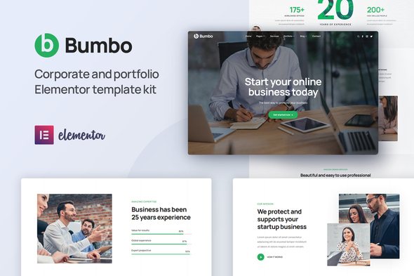 Bumbo - Business & Startup Portfolio Elementor Template Kit best Bumbo business portfolio Elementor template download
