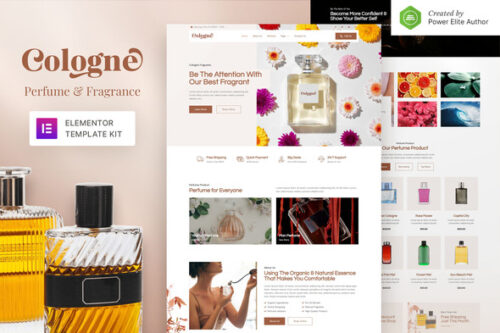 best cologne perfume Elementor template kit download