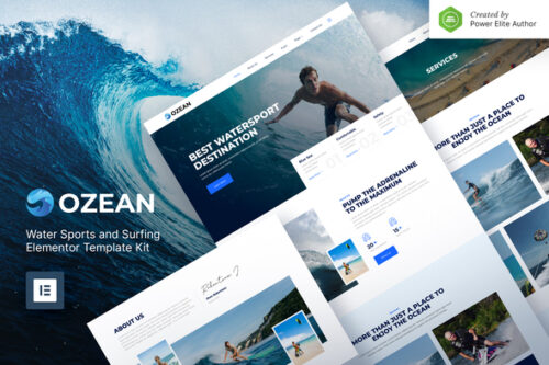 best water sports Elementor template kit download