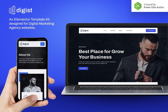 Digist – Digital Marketing Agency Elementor Template Kit best digital marketing agency template for Elementor download
