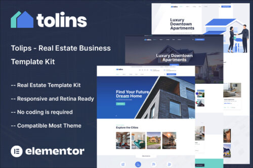 best Tolips real estate Elementor template kit download