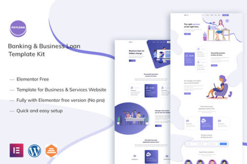best Payloan Elementor template banking website download