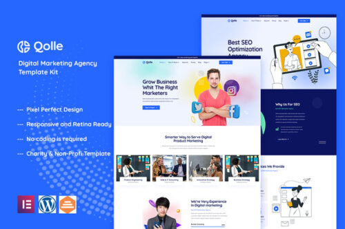 best digital marketing agency Elementor template instant download