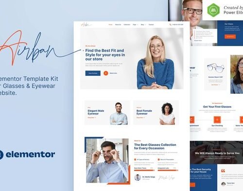 Airban – Glasses & Eyewear Elementor Template Kit