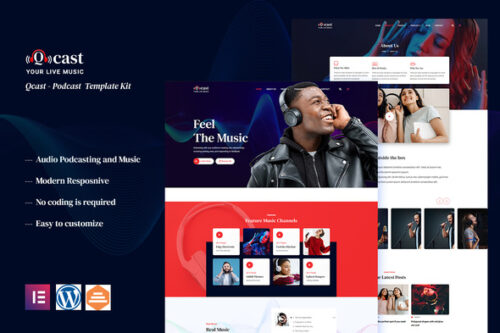 best podcast Elementor template kit instant download