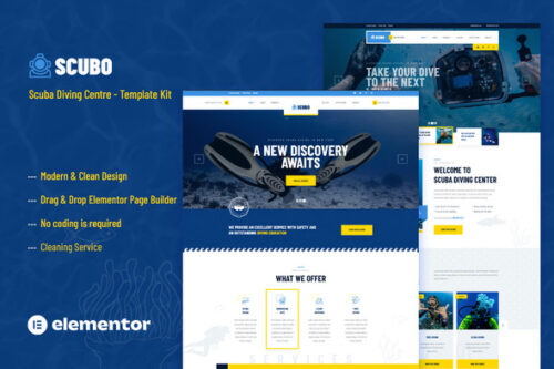 best scuba diving website elementor template download