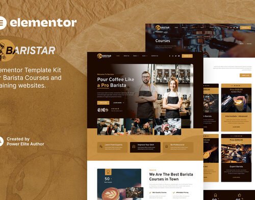 Baristar – Barista Courses & Training Elementor Template Kit