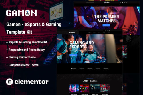 best eSports gaming Elementor template kit download
