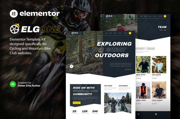 Elgone – Cycling & Mountain Bike Club Elementor Template Kit Best Elgone cycling club Elementor template download
