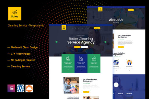 best cleaning service Elementor template kit instant download