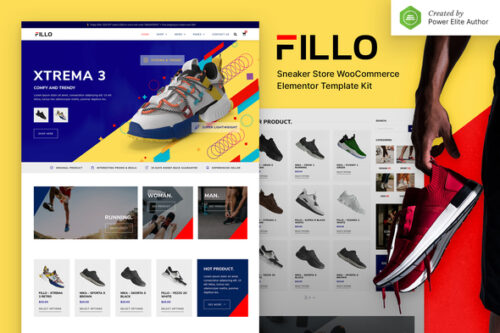 best Fillo shoes store WooCommerce Elementor template kit download