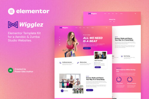 best Wigglez Zumba studio Elementor template kit download