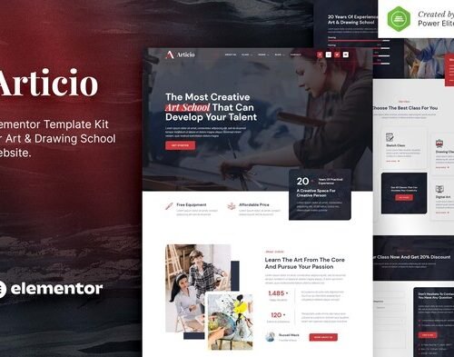 Articio – Art & Drawing School Elementor Template Kit