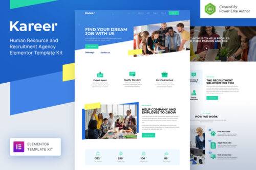 best recruitment agency Elementor template kit download