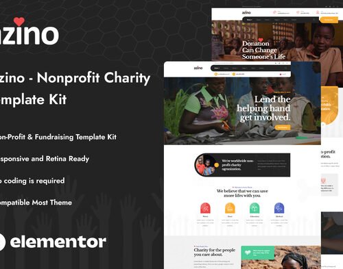 Azino - Nonprofit Charity Elementor Template Kit