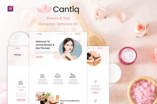 best beauty spa Elementor template kit instant download