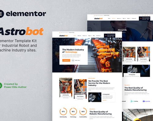 Astrobot – Industrial Robot & Machine Industry Elementor Template Kit