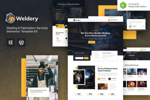 best welding Elementor template kit instant download