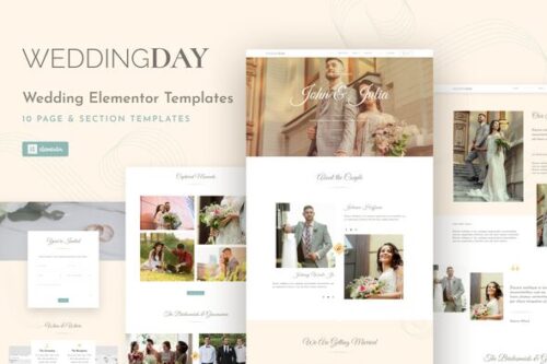 best WeddingKit Elementor template download for wedding websites