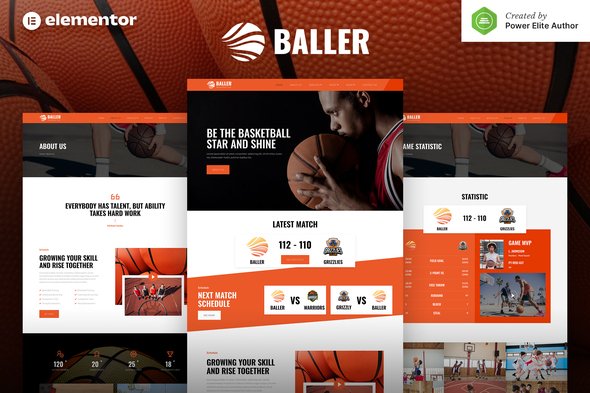 Baller – Basketball Team & Sports Club Elementor Template Kit Baller – Basketball Team & Sports Club Elementor Template Kit