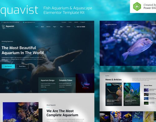 Aquavist – Fish Aquarium & Aquascape Elementor Template Kit
