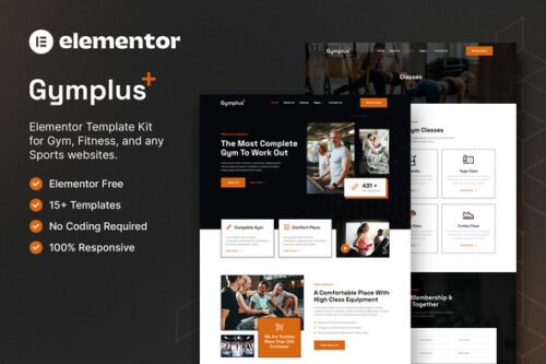 best Gymplus fitness website template instant download