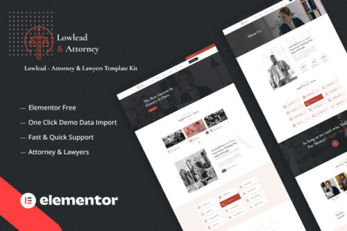 best lawyer elementor template kit instant download