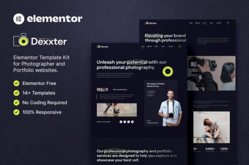 Dexxter – Photography & Portfolio Elementor Template Kit
