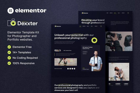 Dexxter – Photography & Portfolio Elementor Template Kit