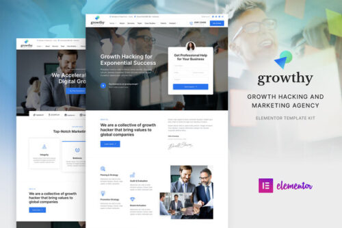 best marketing agency Elementor template kit download