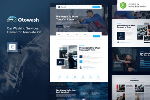 best car wash Elementor template kit instant download