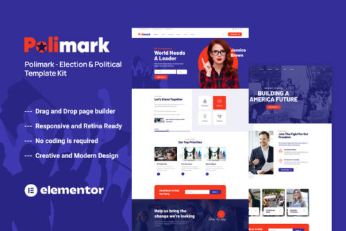best political campaign Elementor template instant download