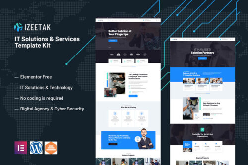 best Izeetak IT solutions Elementor template kit download