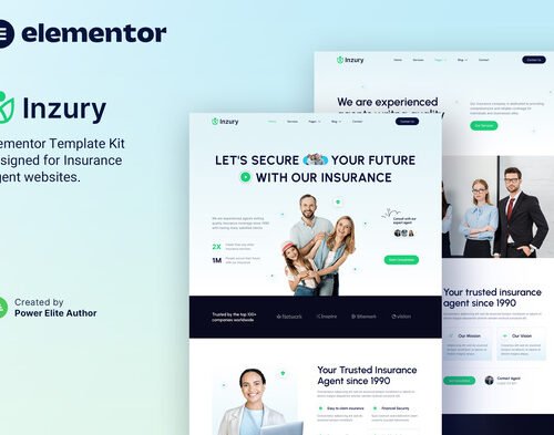 Inzury – Insurance Agent & Consulting Elementor Template Kit