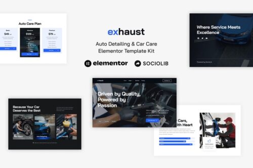 best auto detailing Elementor template instant download