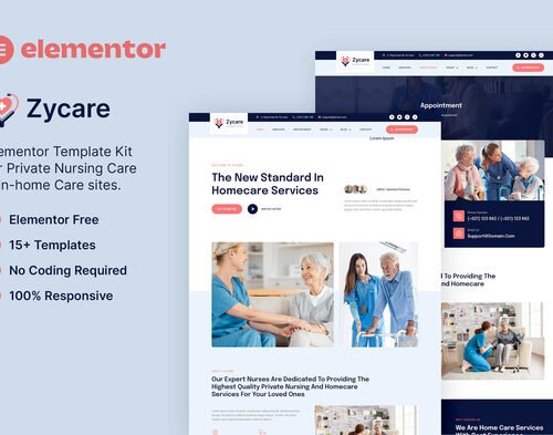 Zycare – In-home Care & Private Nursing Agency Elementor Template Kit