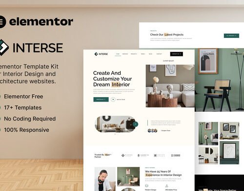 Interse – Interior Design & Architecture Elementor Template Kit