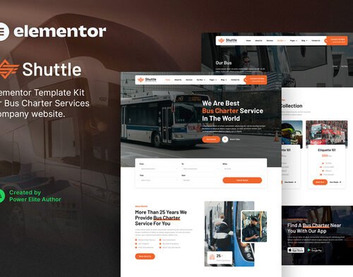 Shuttle – Bus Charter Service & Transport Company Elementor Template Kit