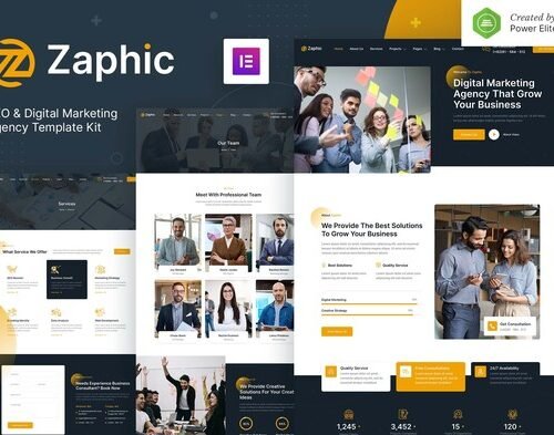 Zaphic - SEO & Digital Marketing Agency Elementor Template Kit