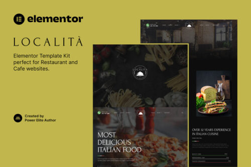 best Italian restaurant Elementor template for instant download