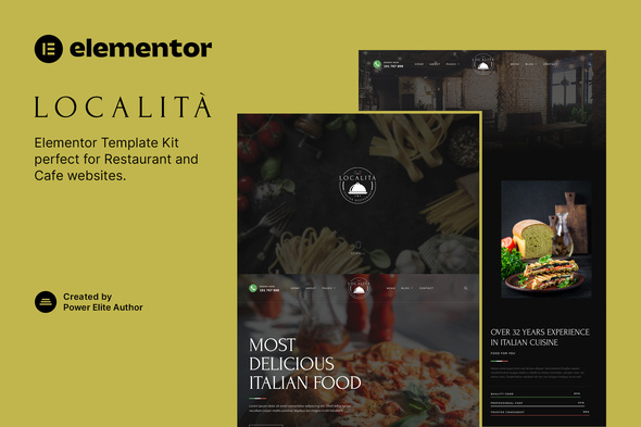 Località – Italian Restaurant & Cafe Elementor Template Kit best Italian restaurant Elementor template for instant download